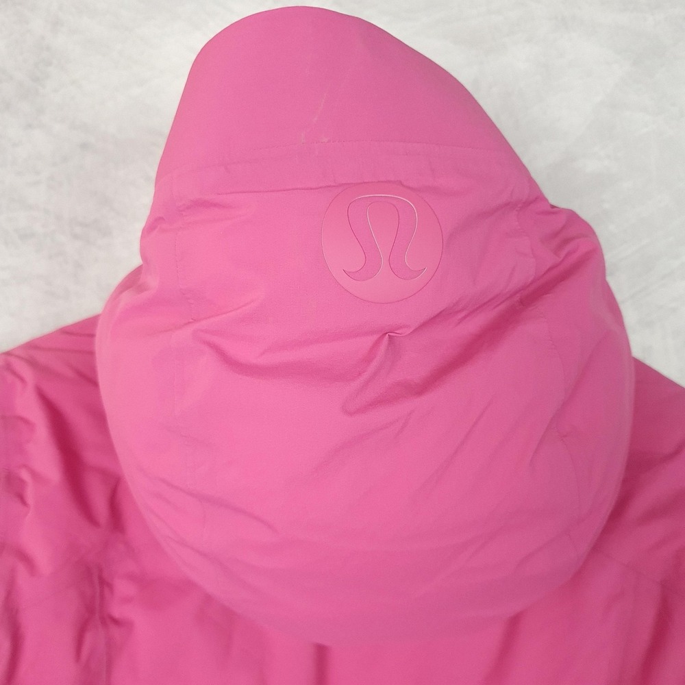 Lululemon Down Puffer Jacket Womens 8 Pink Hooded Sleet Street Coat Full Zip - Picture 11 of 16